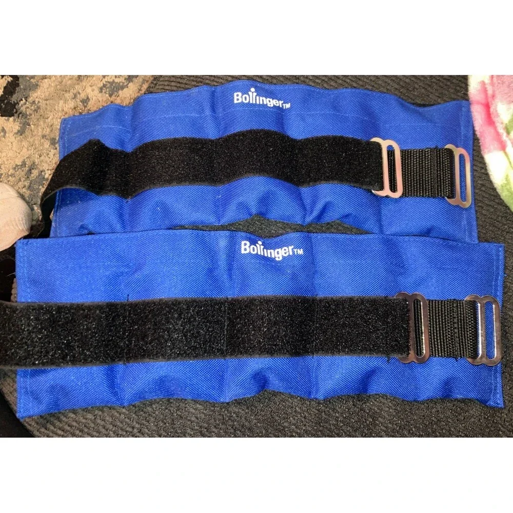 Set of 2 Bollinger Adjustable Blue Workout Ankle Weights 2.5 lb Each Vintage